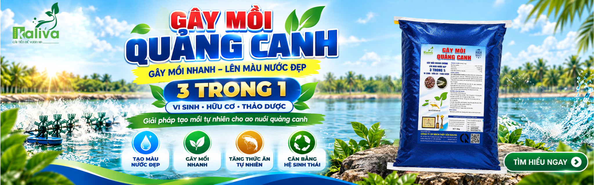 Giải pháp gây màu nước và mồi tự nhiên Kaliva